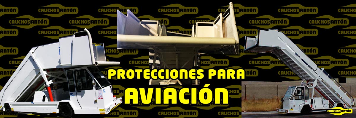 Aplicación de Cauchos antón en aeropuertos, aviones y calzos de aviación